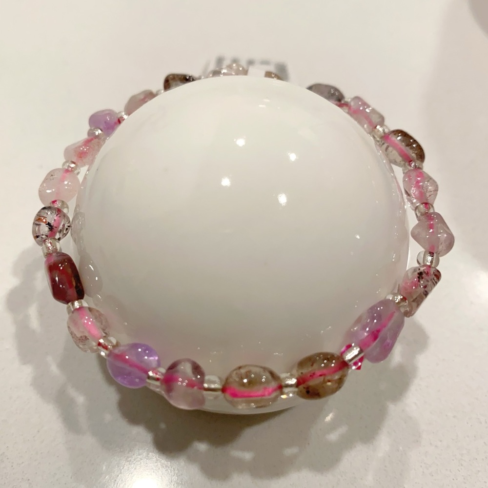 Natural Mixed Colorful Irregular Quartz Bracelet
